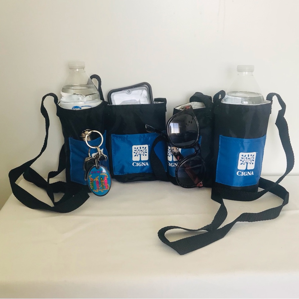 Water Bottle Crossbody & Accessory Carriers With Shoulder Straps - NEW - QTY 4